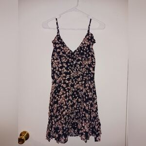 Aeropostle Dress; Size- Small; Adjustable straps; Dark Navy Blue W/ floral Print